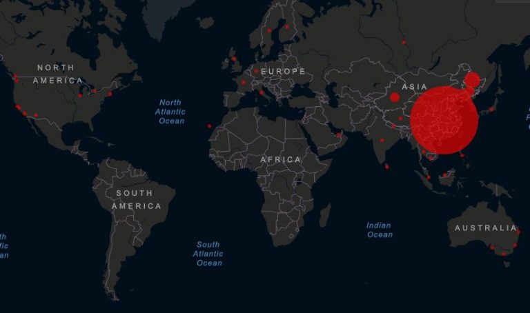 Mapa del coronavirus 2019 n-CoV.